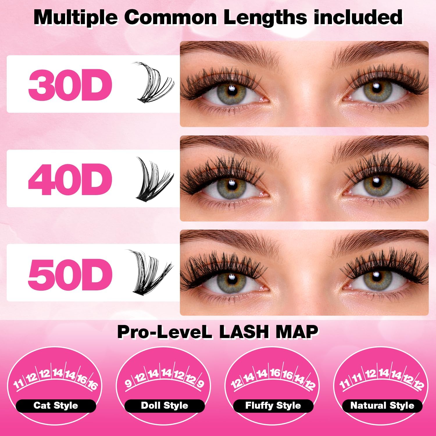 Thumbnail 2 de Path to Love Lash Cluster Kit, 10–16 mm D Curl, 30D/40D/50D