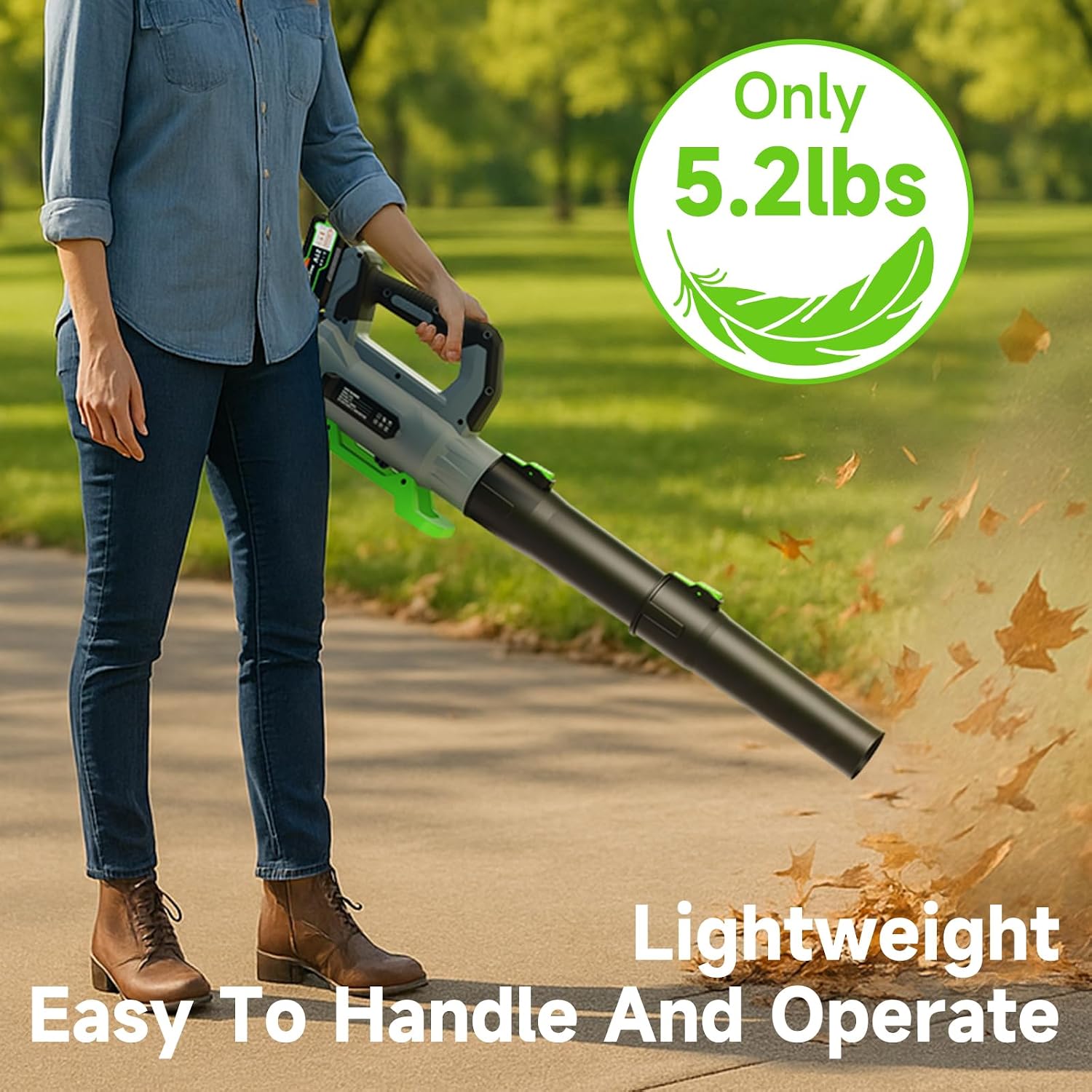 Thumbnail 6 de QIYORL Cordless Leaf Blower, 560 CFM, 160 MPH, Two 5.0Ah Batteries