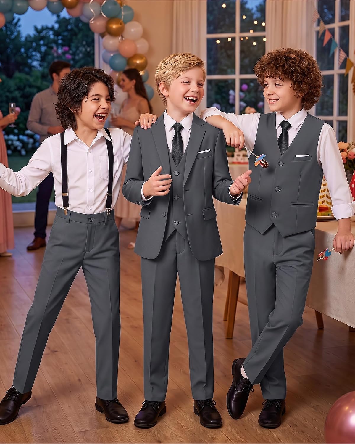 Thumbnail 6 de MAGE MALE Boys' Formal Suit Set in Polyester Blend