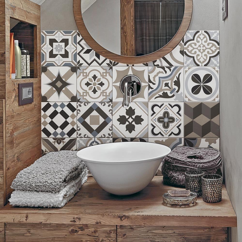 Thumbnail 6 de RE-COVERTILES Adesivi piastrelle cucine e bagni in PVC impermeabili anti-graffiti, set da 10 pezzi 20x20 cm