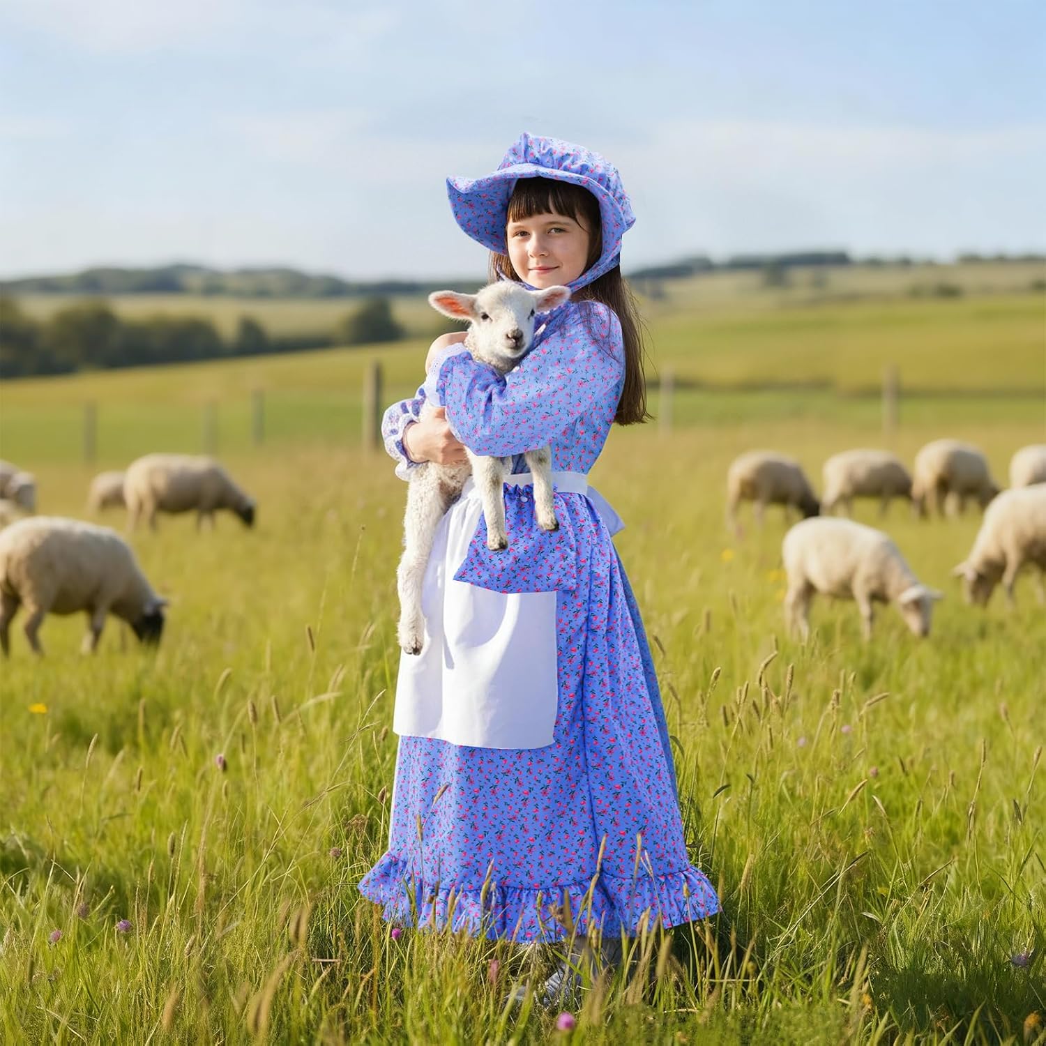 Thumbnail 6 de MELAND Victorian Costume Girl (World Book Day) – 4-Piece Victorian Fancy Dress Set for Girls aged 5-13