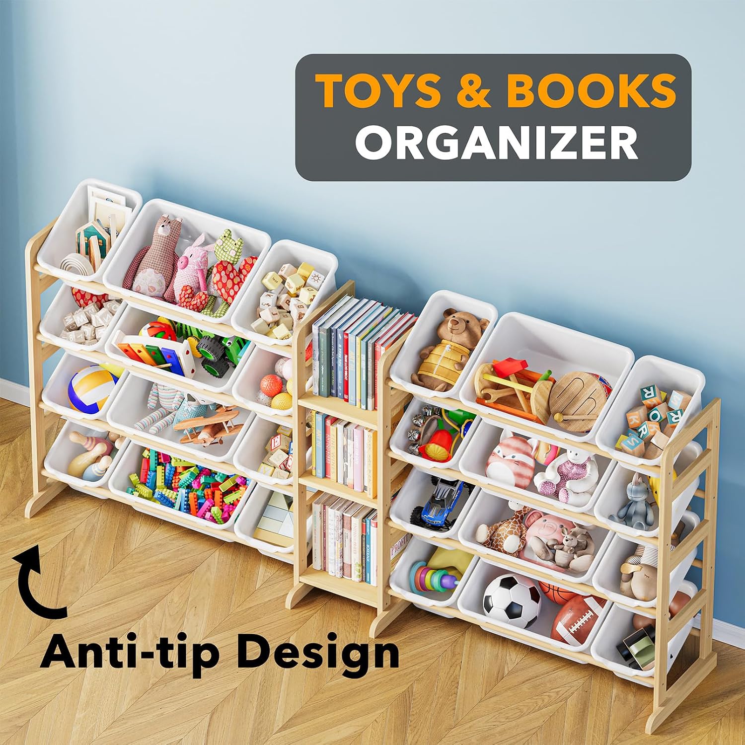 Thumbnail 3 de SpaceAid 61WJSN-31KDG-3L24W Toy Organizer, 24 Bins, 3 Shelves