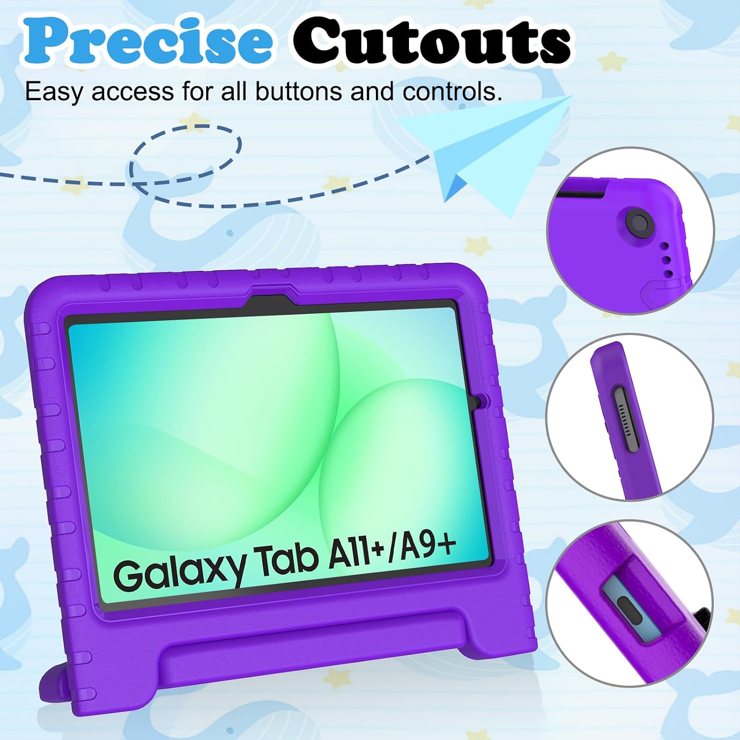 Thumbnail 6 de TOPWANT Kids Case with Built-in Screen Protector for Samsung Galaxy Tab A11+ / A9+ 11-inch (Purple)