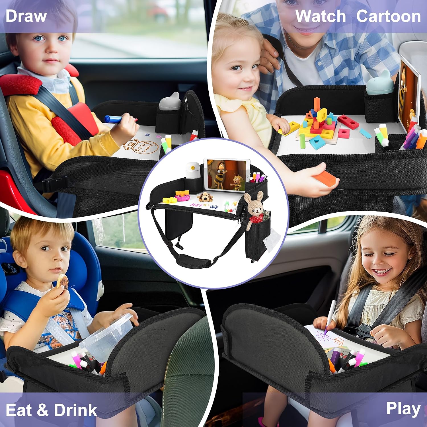 Thumbnail 1 de INFANZIA Kids Travel Tray for Car: a practical lap desk for road trips and beyond