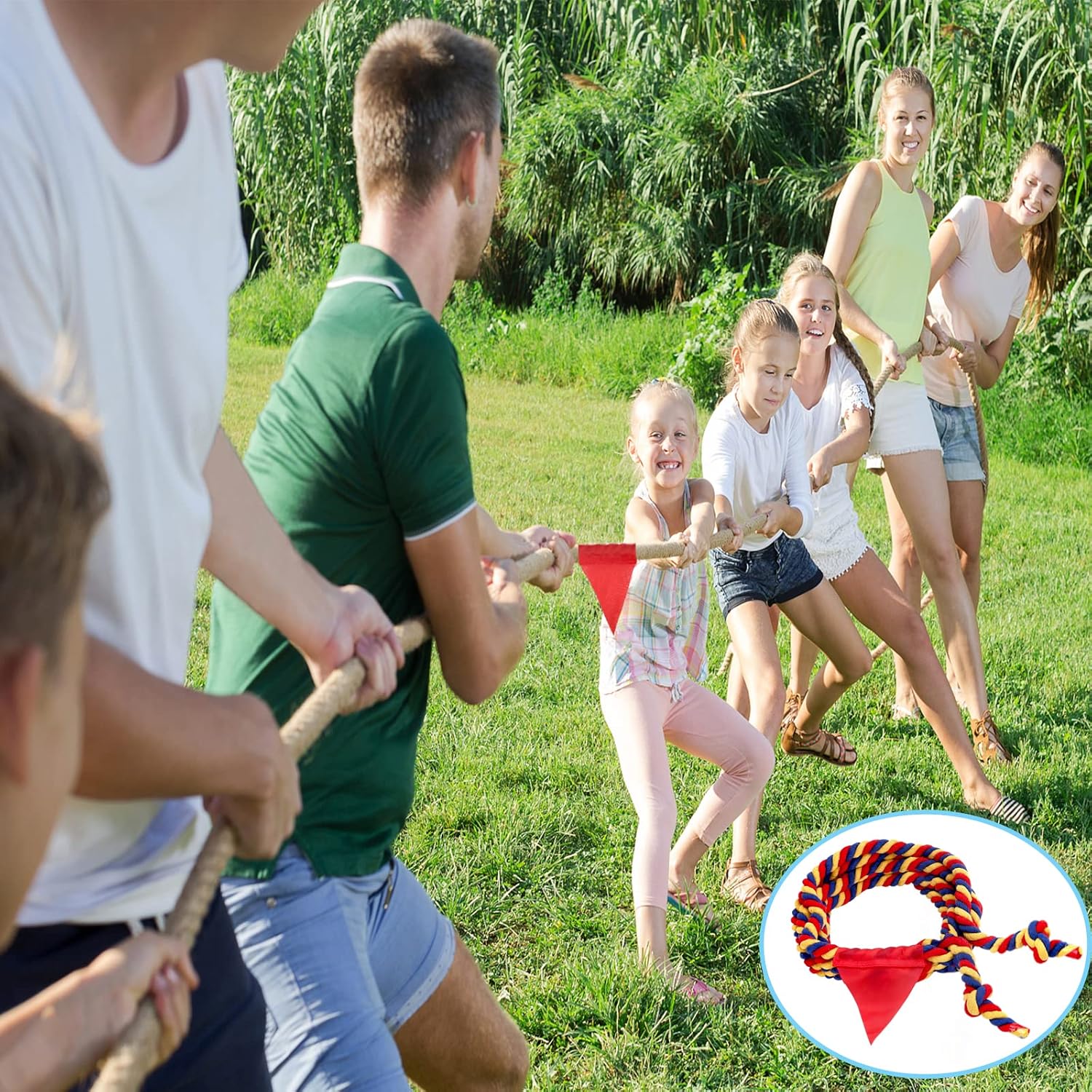 Detalle de WYRJXYB 40ft Tug of War Rope – Outdoor Family Field Day Kit
