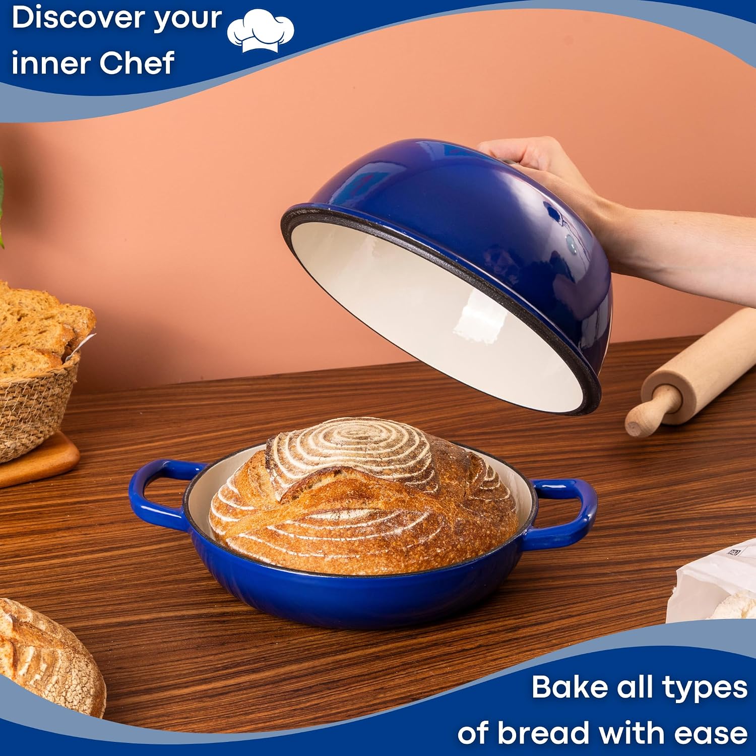Detalle 2 de Nuovva 6-Quart Dutch Oven for Sourdough Bread ๐ฒ