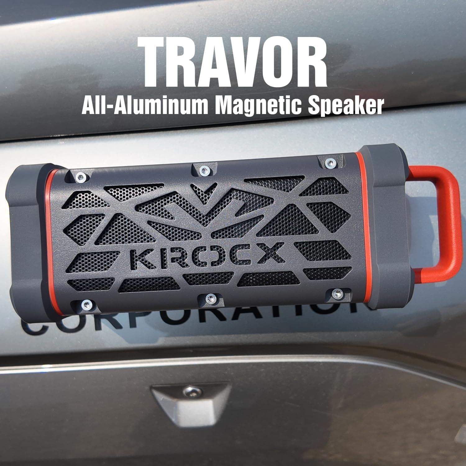 Thumbnail 1 de KROCX TRAVOR Magnetic Bluetooth Speaker (45W) — Rugged IP68 Outdoor Portable Speaker for Golf Cart, Camping, Beach
