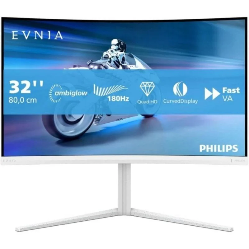 Detalle de Philips Evnia 32M2C5501/00: monitor gaming VA curvo 32" con 180 Hz, HDR10 y Ambiglow