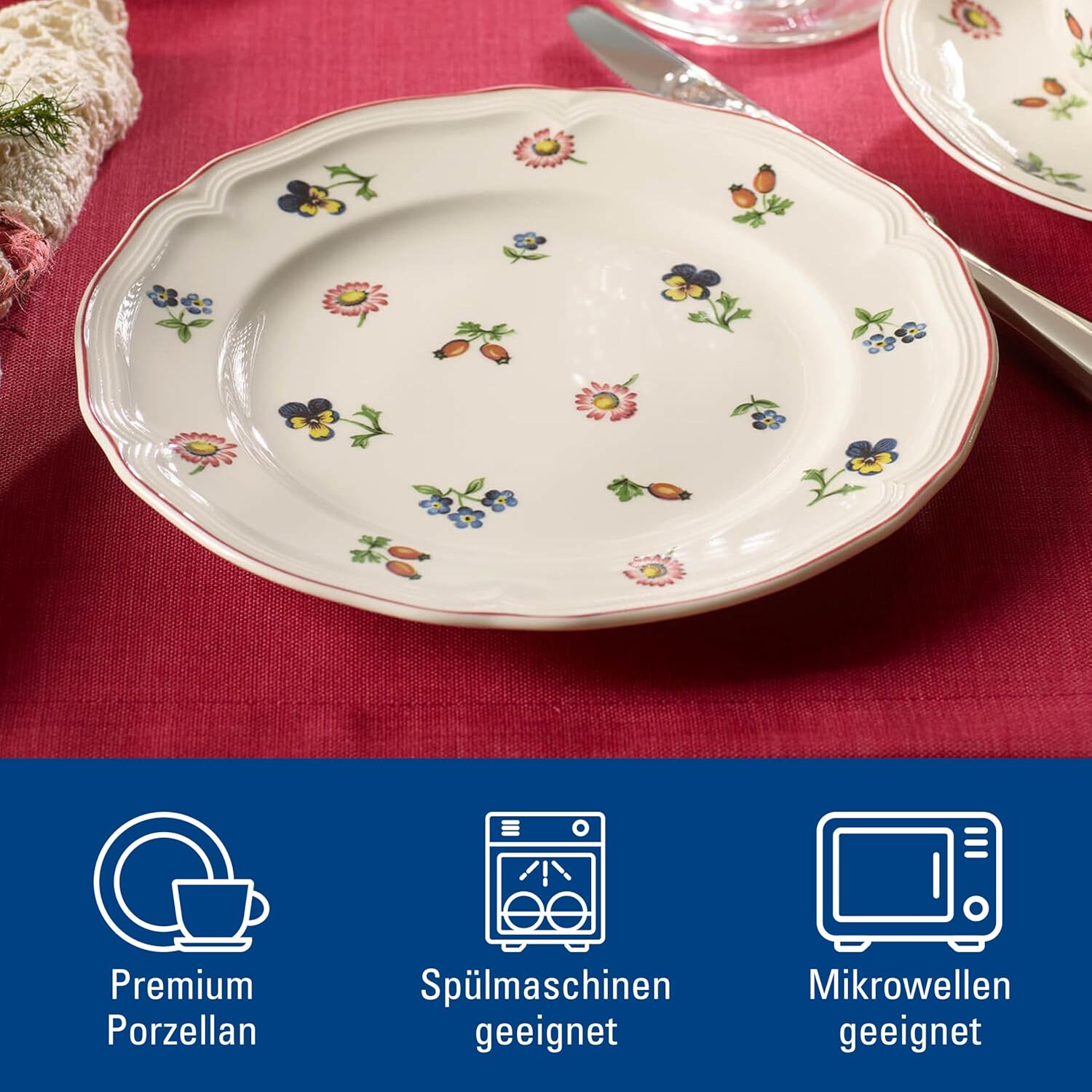 Thumbnail 1 de Villeroy & Boch Petite Fleur Frühstücksteller 21 cm – Weiß, Premium Porzellan
