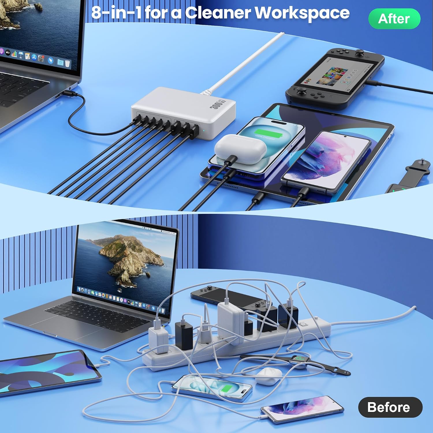 Thumbnail 6 de Chargeur USB C 300W GaN IV Tech 8 ports – QODJN