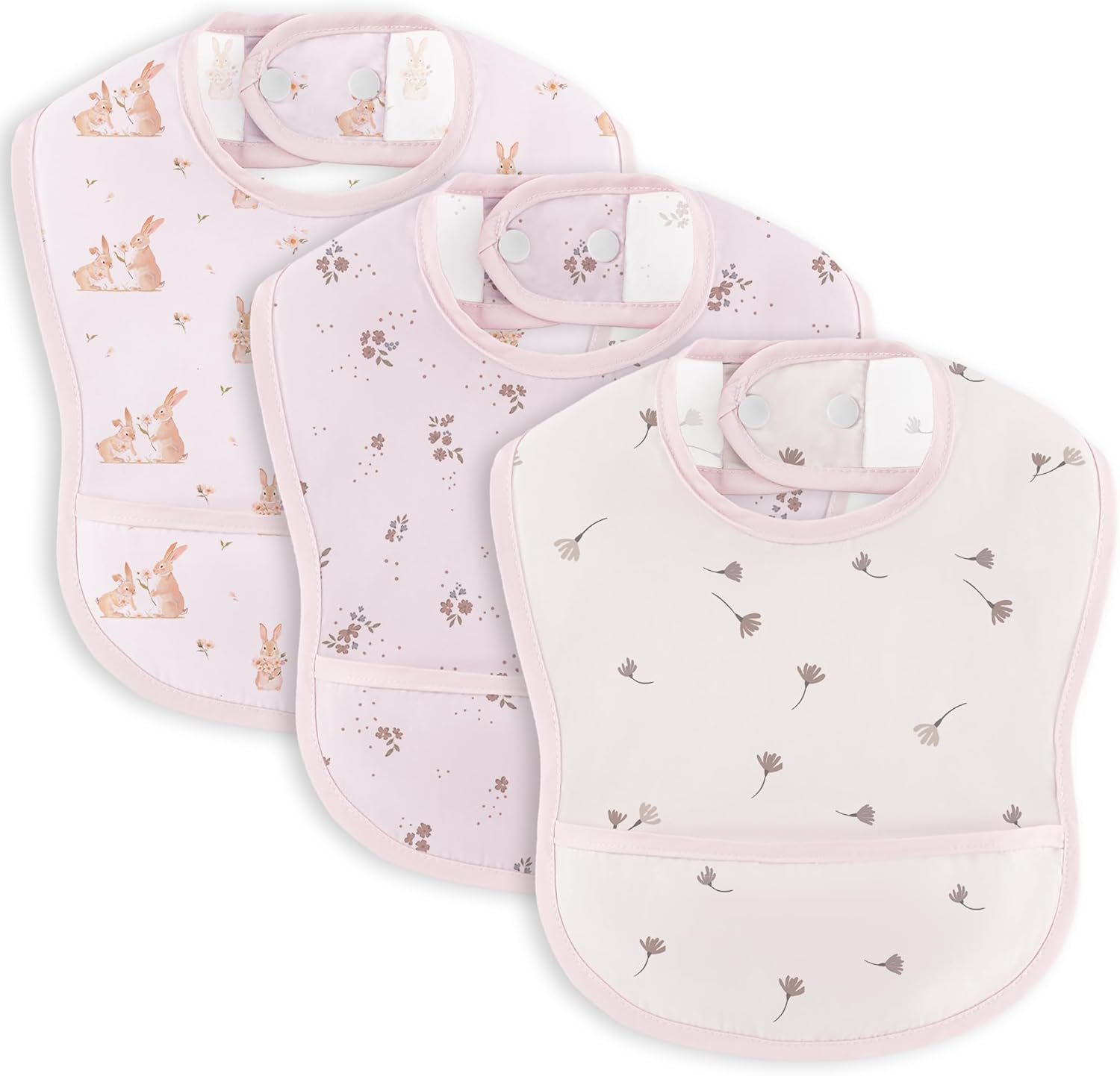 Susurration Bavoirs Bébé Imperméables — Lot 3, réutilisables et ajustables