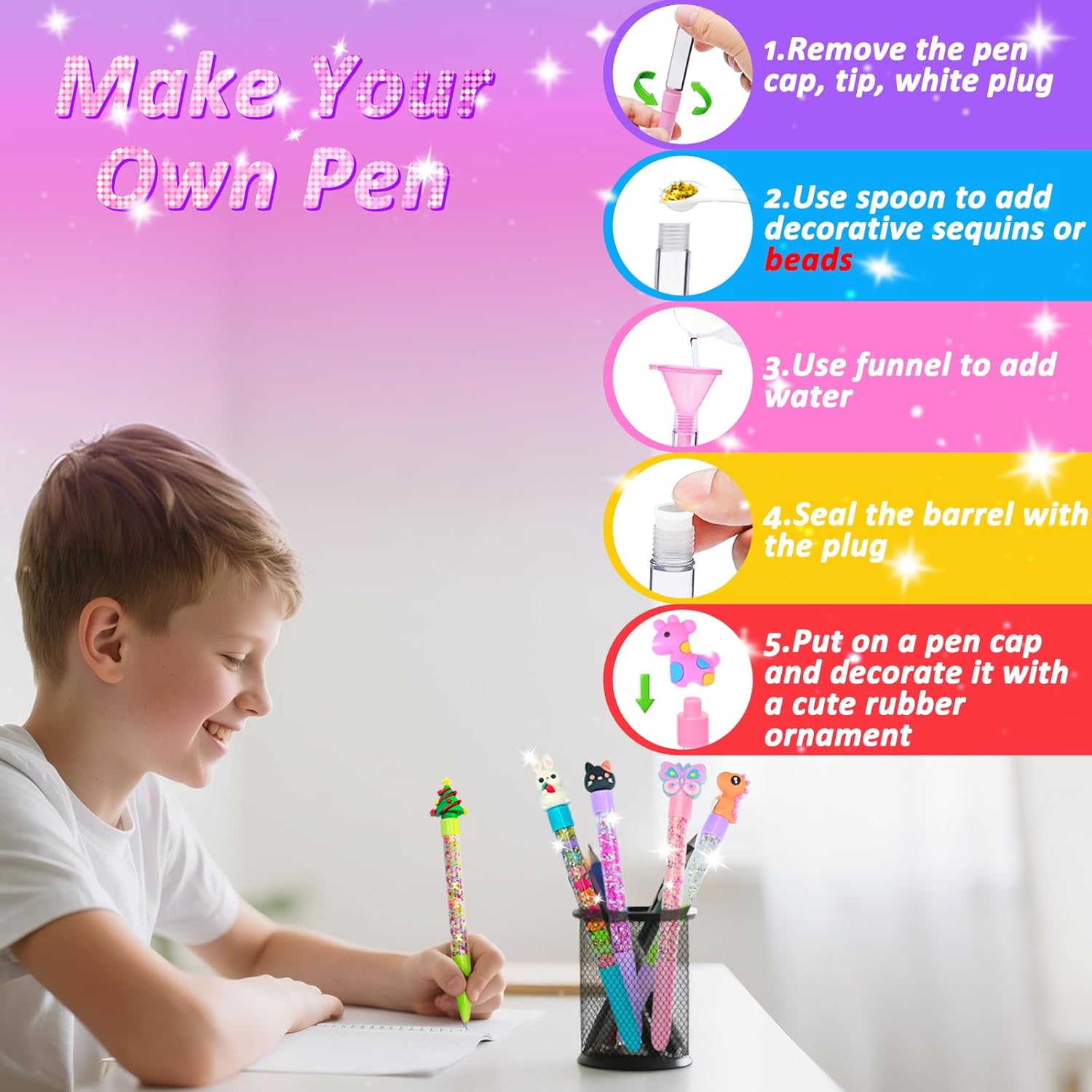 Detalle 2 de MOMUSE DIY Pen Making Kit 12 pens ✏