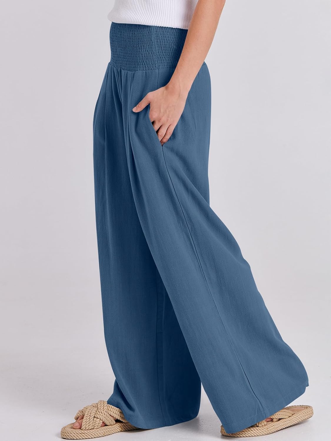 Thumbnail 5 de ANRABESS Linen Palazzo Pants High Waist 2026