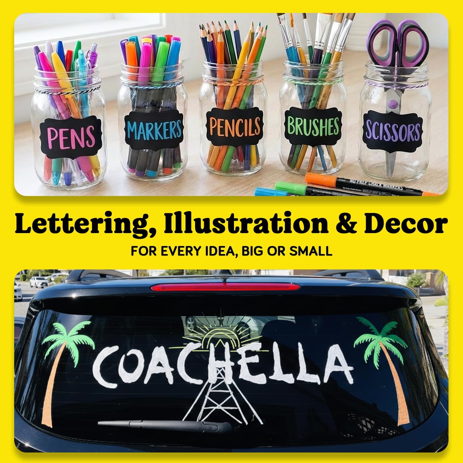 Detalle 1 de Chalkola JW-4IAN-QDL7 Chalk Markers, 24 Colors, Dual Dot and Brush Tips