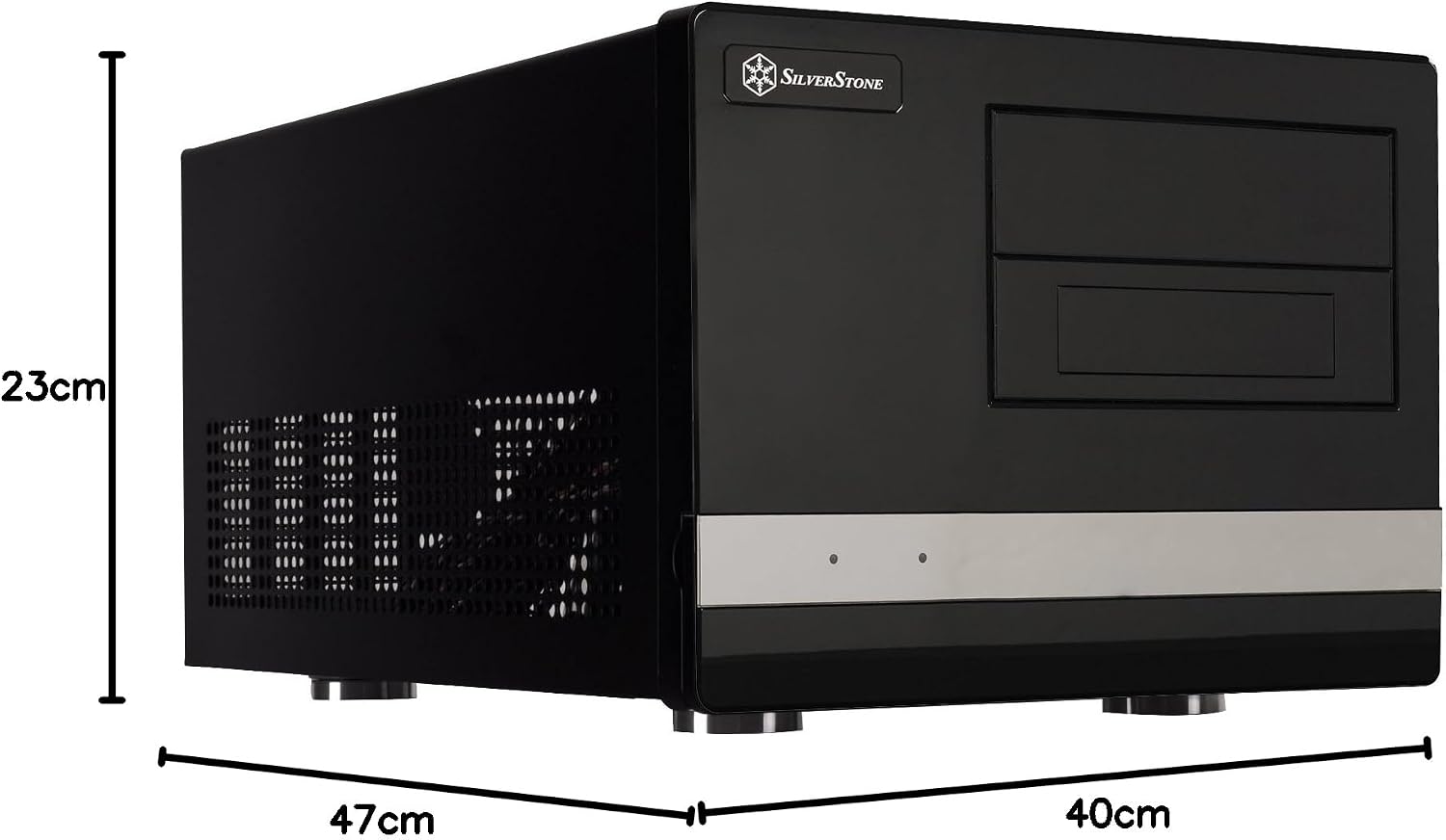 Detalle de SilverStone SST-SG02B-F USB 3.0 – czarna obudowa SFF Micro ATX ze stali
