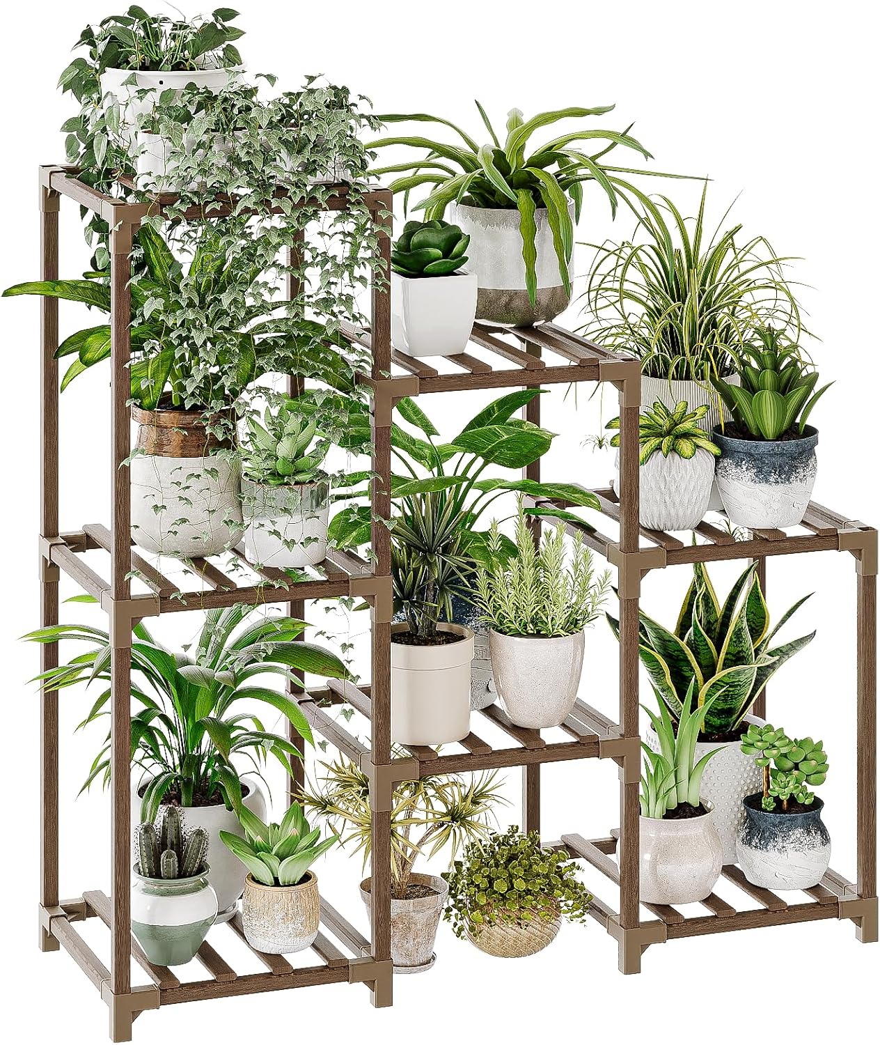 Plant stand for multiple pots with 3 tiers