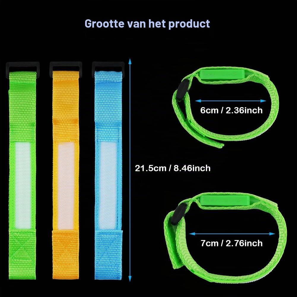 Thumbnail 2 de Ainiv led-armbanden met 3 standen, reflecterende band en nylon