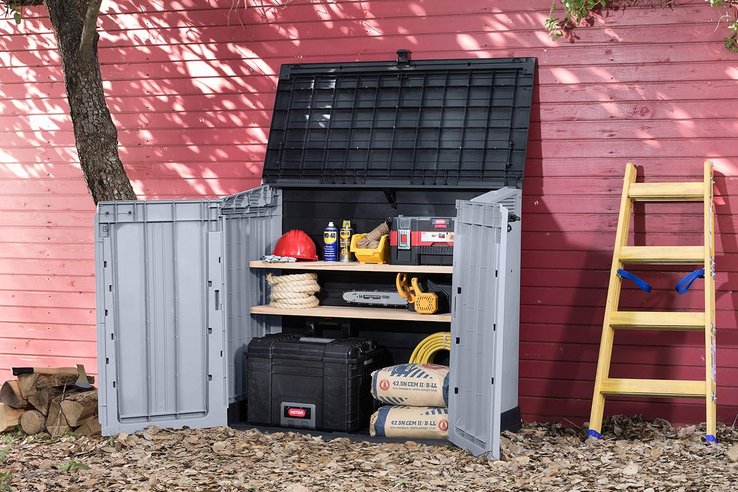 Thumbnail 3 de Keter Store It Out Nova Outdoor Garden Furniture Storage Shed dark grey lid, light grey body