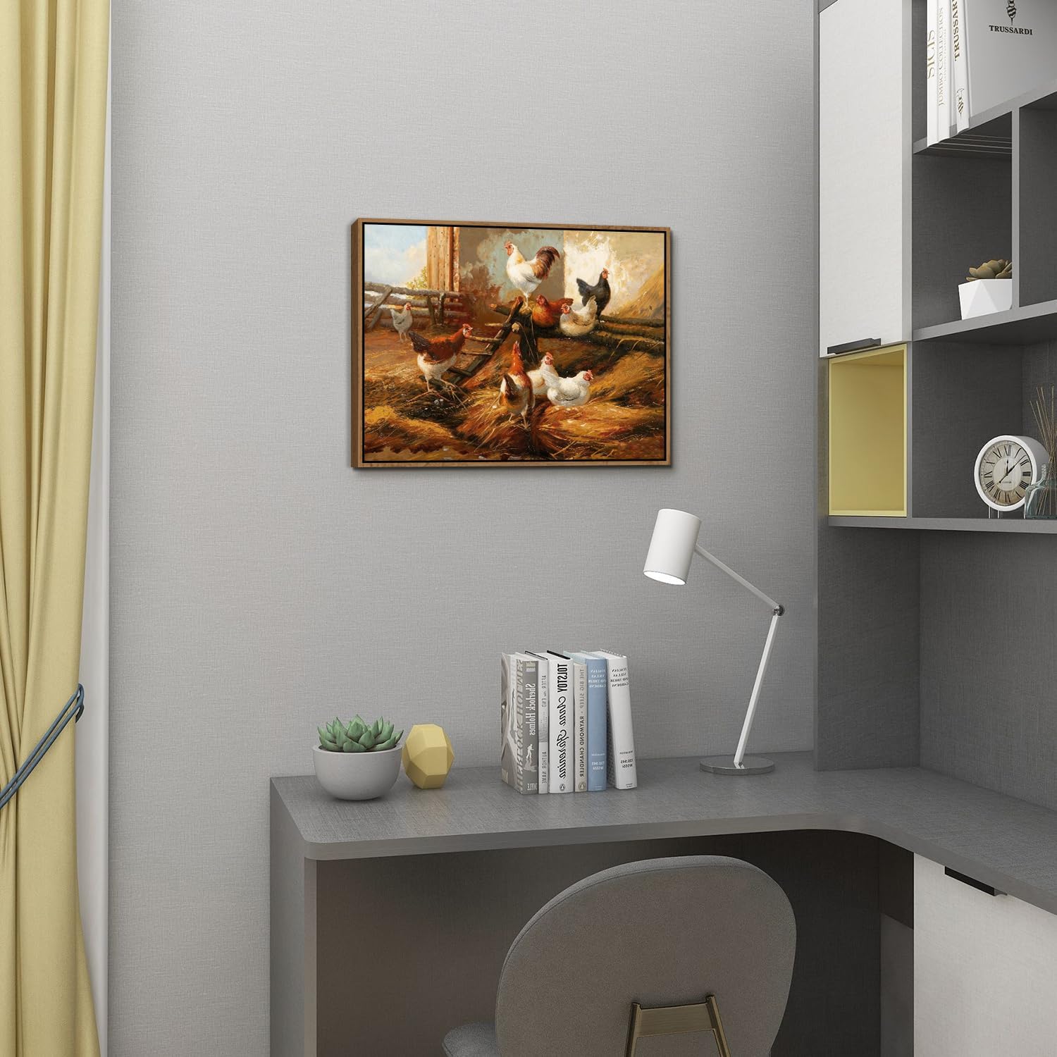 Thumbnail 3 de Funny Chicken Wall Art Framed Prints – 12x16" Watercolour Roosters for Kitchen and Dining