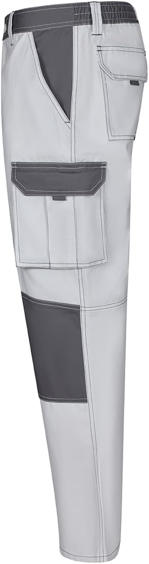 Detalle 2 de Velilla 103020B Pantalón bicolor multibolsillos blanco/gris 👖 Talla 46