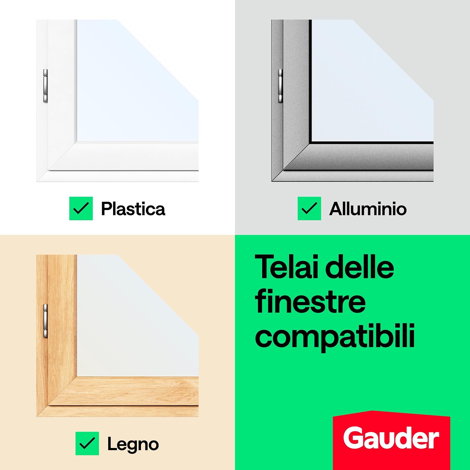 Detalle 2 de GAUDER Zanzariera per Finestra - Rete anti-insetti autoadesiva 130 x 150 cm, nero, chiusura a strappo