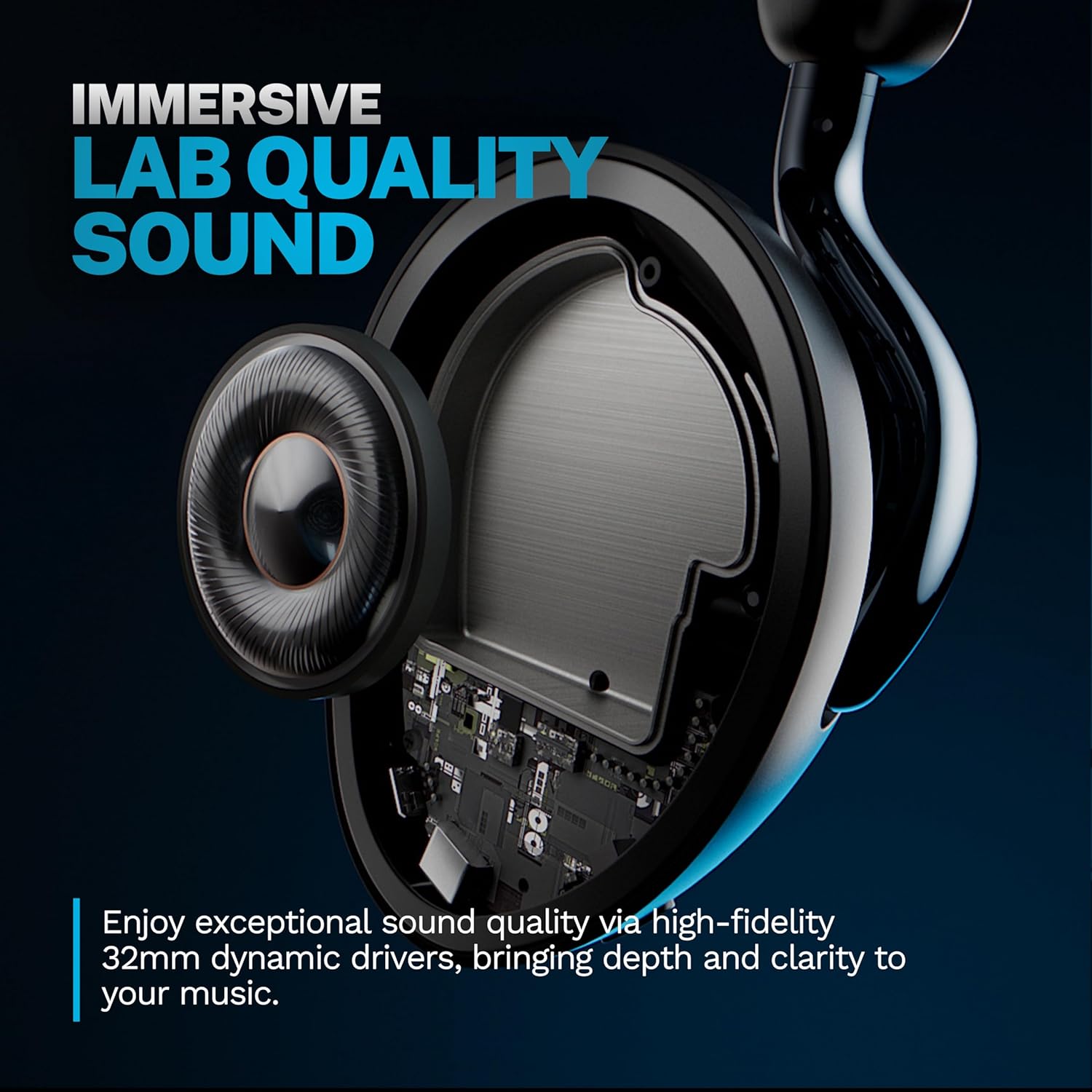 Thumbnail 1 de JLab Epic Lux Lab Edition cuffie wireless over-ear ANC con microfono, Bluetooth Multipoint e oltre 90 ore di autonomia (Nero)