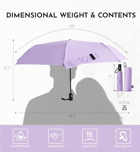 Thumbnail 5 de LILAC Windproof Automatic Umbrella: Strong 7-Rib Compact Travel Brolly