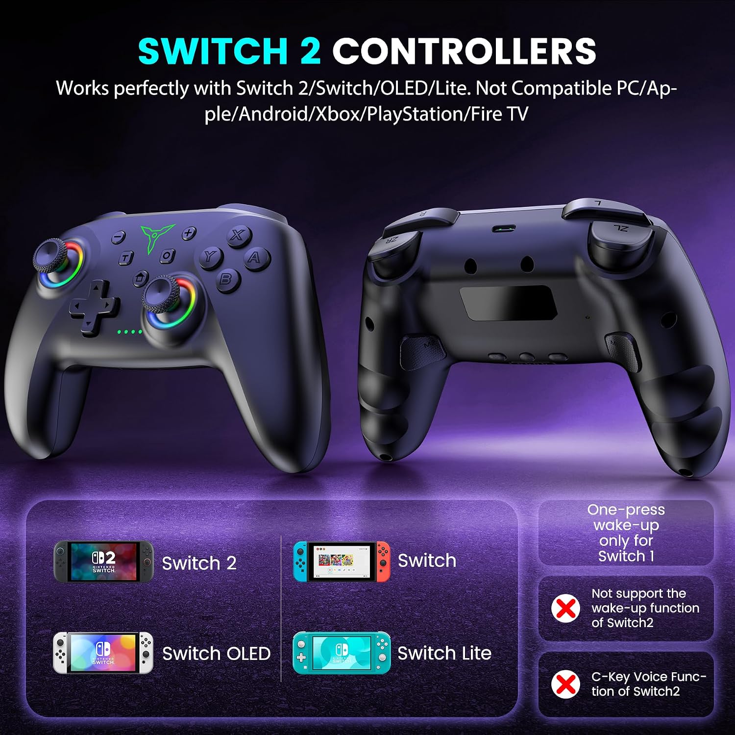 Detalle 2 de BEBONCOOL GAMING Switch 2 Controller mit Ladestation