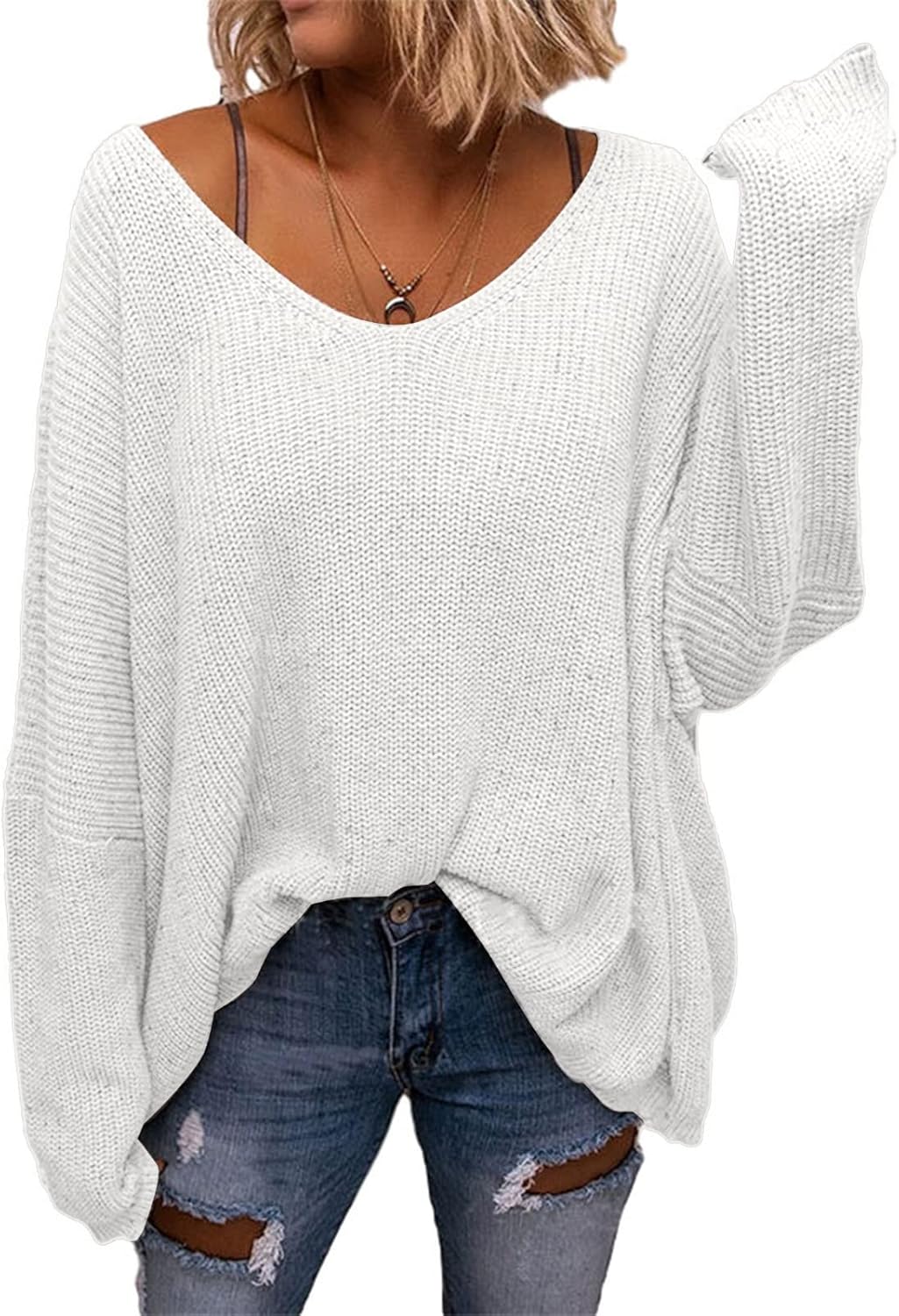 Thumbnail 5 de BZB Women's V Neck Oversized Pullover