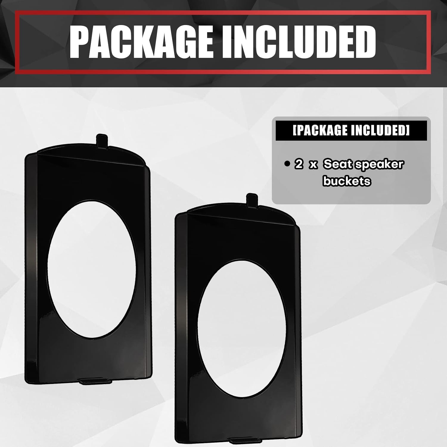 Detalle de VIAGL Behind-Seat Speaker Brackets for Chevy C10 1973-1987 (6x9) – Squarebody, 16-Gauge Steel, Matte Black