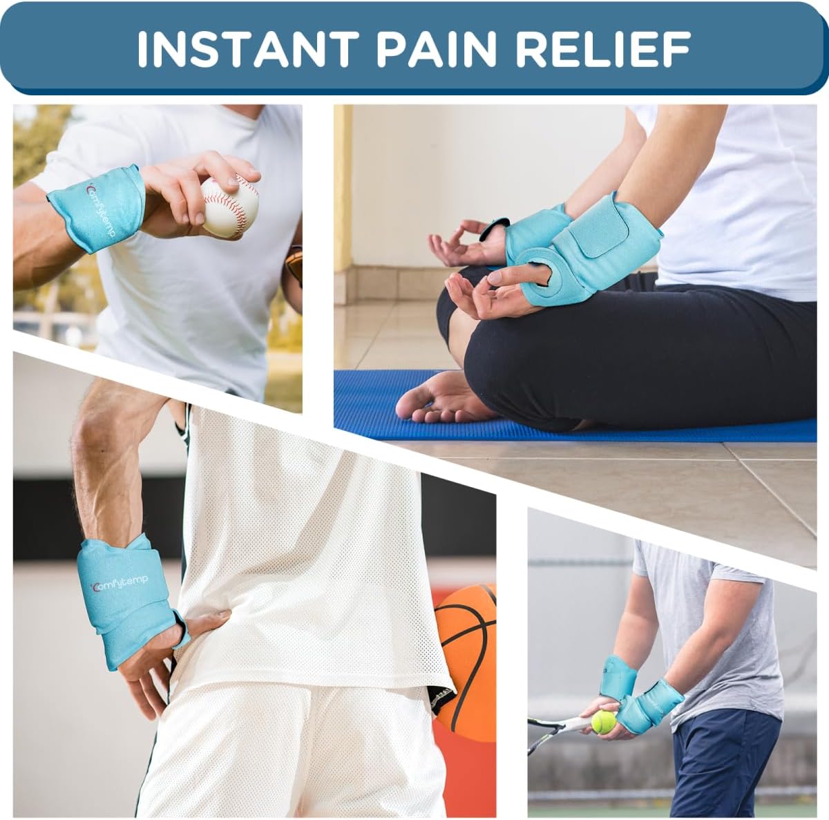 Detalle 2 de Comfytemp 2-Pack Wrist Ice Pack Wrap: Reusable Gel Pack for Cold/Hot Therapy