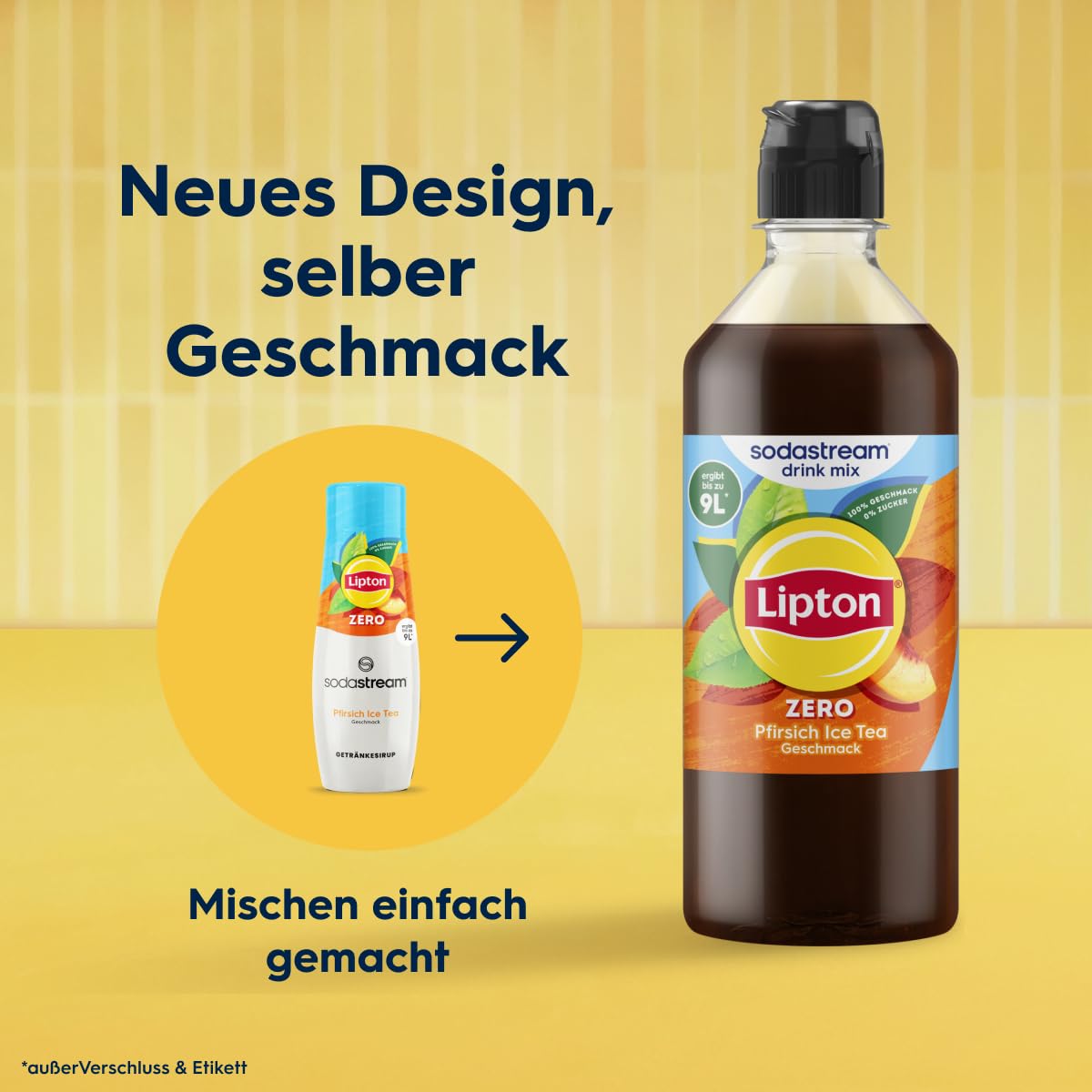 Detalle de Sodastream drink mix Lipton Zero Pfirsich Ice Tea – zuckerfreier Sirup, 4er Pack (4 × 440 ml) ergibt bis zu 9 L