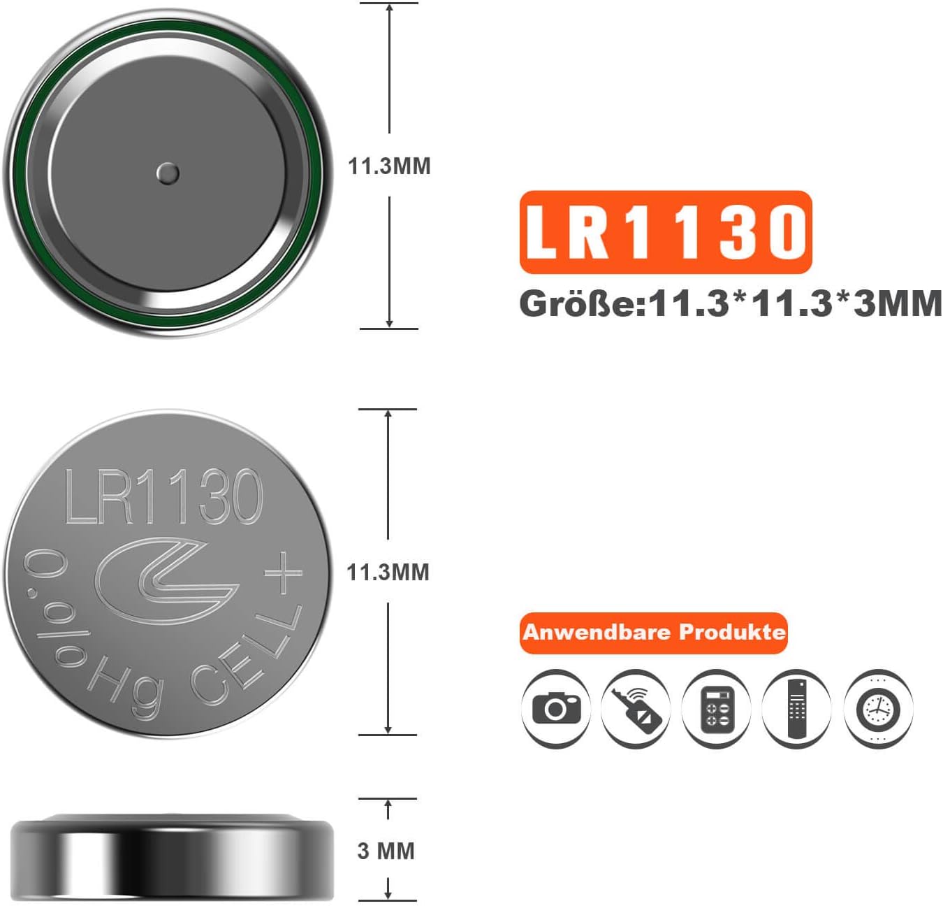 Thumbnail 2 de GutAlkaLi AG10 LR1130 Knopfzellen 40er
