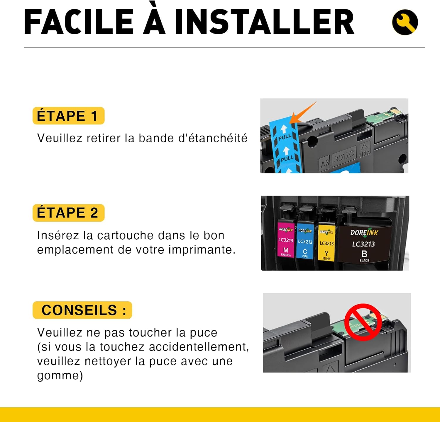 Detalle 2 de DOREINK LC3213 Lot 9 cartouches (3N 2C 2M 2J)