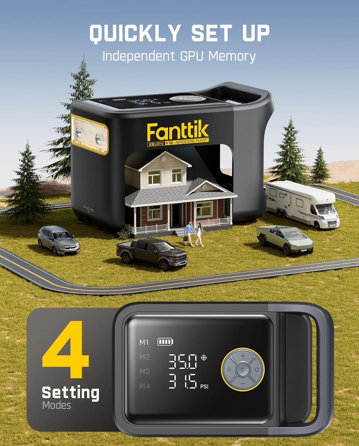 Thumbnail 4 de Fanttik X9 92.5Wh Portable Tire Inflator