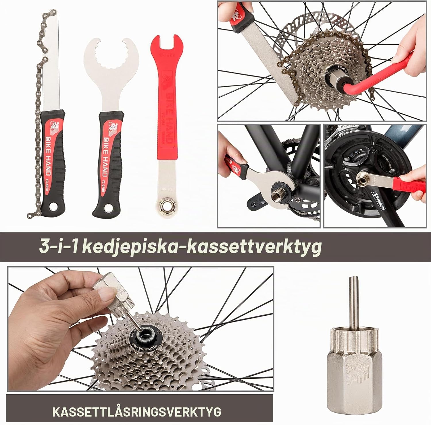 Thumbnail 5 de BIKE HAND cykelverktygssats med 18 delar i rostfritt stål