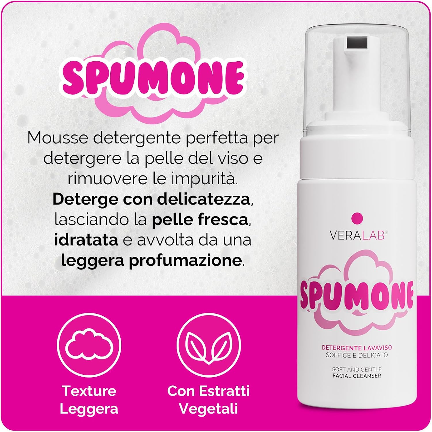 Detalle de Veralab Kit Doppia Detersione: Olio Denso 80 ml + Spumone 100 ml + Panno in Microfibra