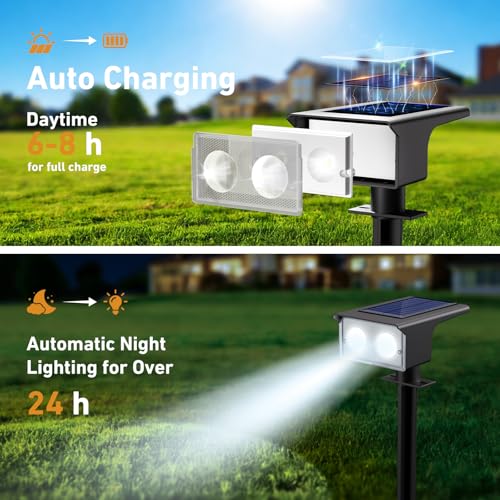 Detalle de btfarm 4 Stück Solarlampen für Außen – vielseitige Außenbeleuchtung mit 3 Farbtemperaturen
