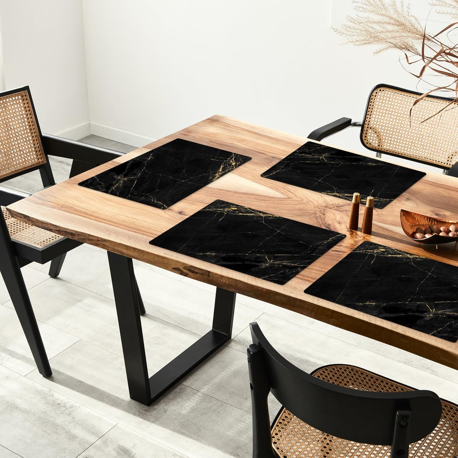 Detalle de KitchenYeah placemats set van 6, vinyl met marmerlook, 45 x 30 cm