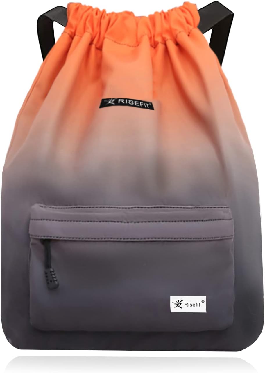 Detalle de Risefit Waterproof Swimming Bags Drawstring Gym Bag Backpack for Adults – waterproof storage with pockets