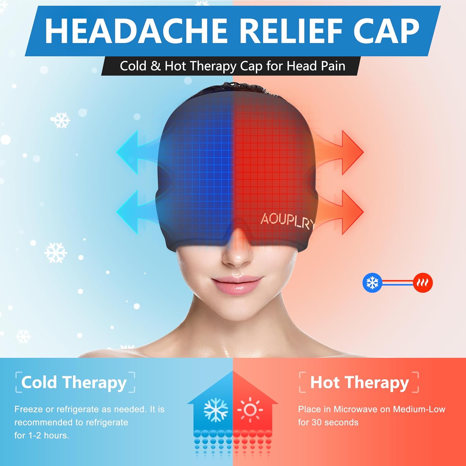 Thumbnail 4 de Migraine Cap: 360° Hot & Cold Therapy Relief for Headache Suffering