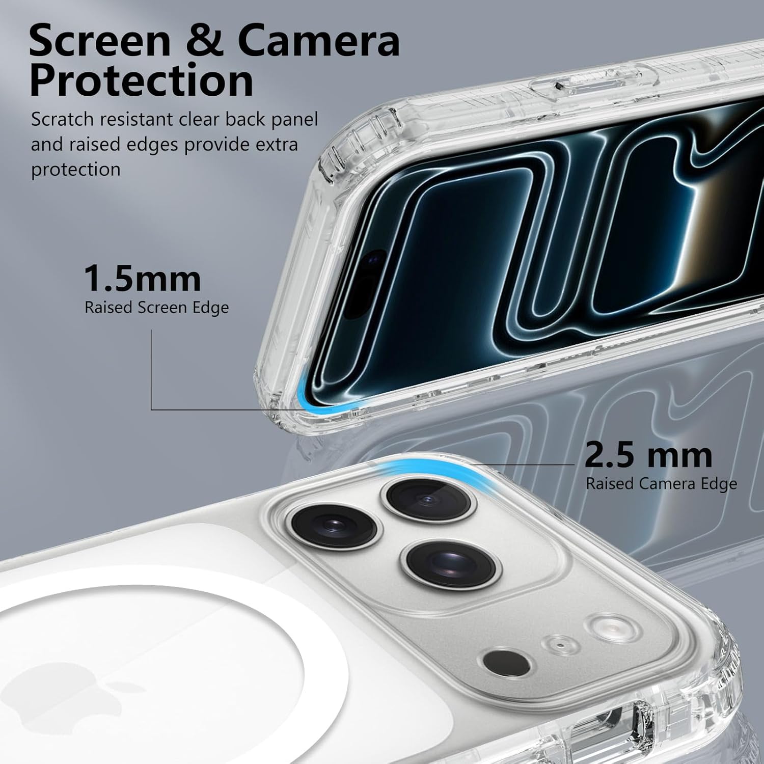 Thumbnail 4 de XTCASE Coque magnétique transparente pour iPhone 17 Pro – Protection 360° avec écran intégré