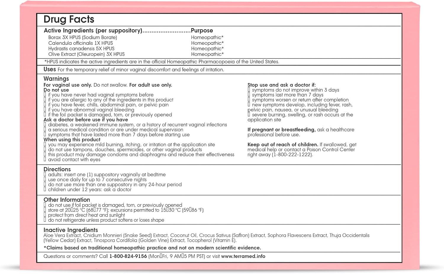 Thumbnail 3 de Terramed Just Think Comfort Gynocare Boric Acid Vaginal Suppositories, 12 Count
