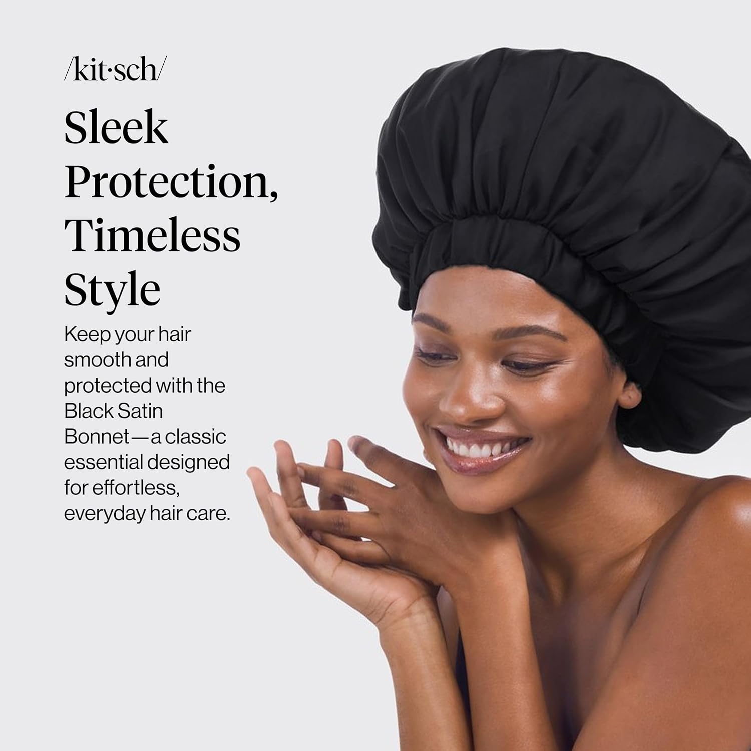 Detalle 2 de Kitsch XL Satin Bonnet for Sleeping – Soft, Secure & Luxuriously Gentle for Curly & Textured Hair