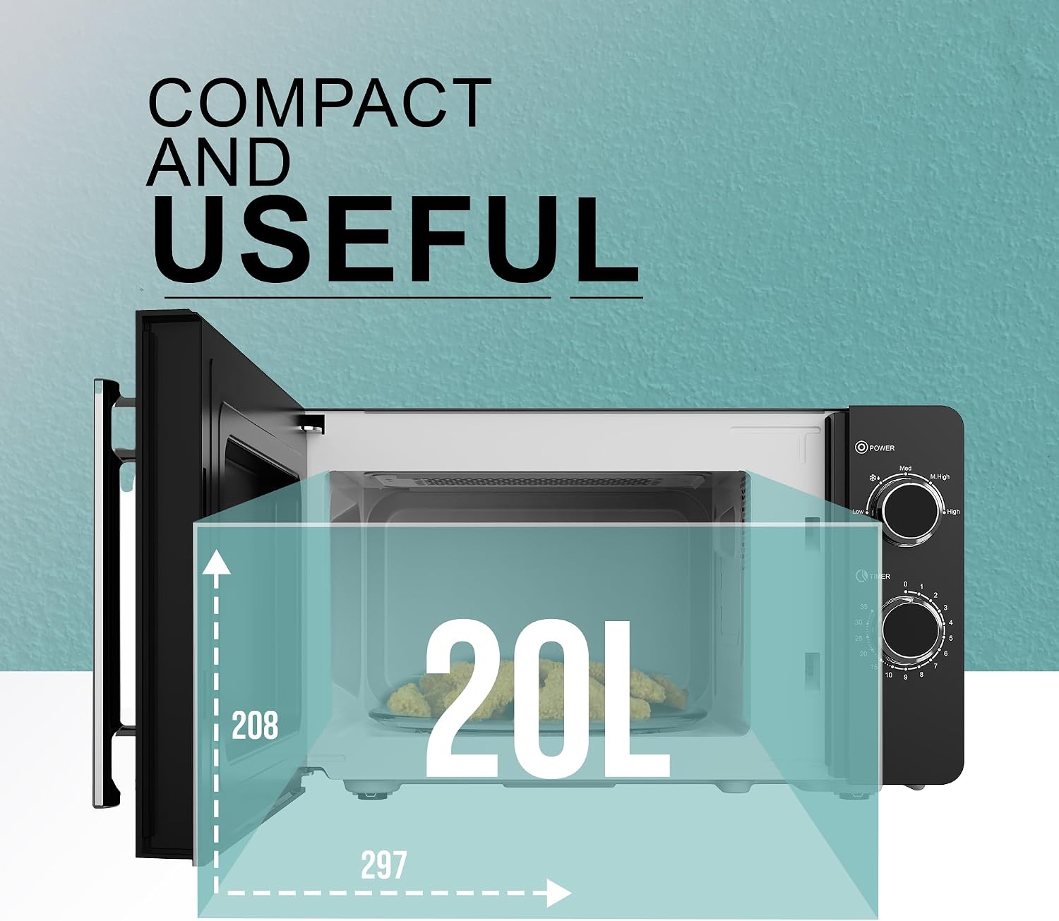 Thumbnail 3 de Belaco 800W Microwave 20L, 10 Power Levels