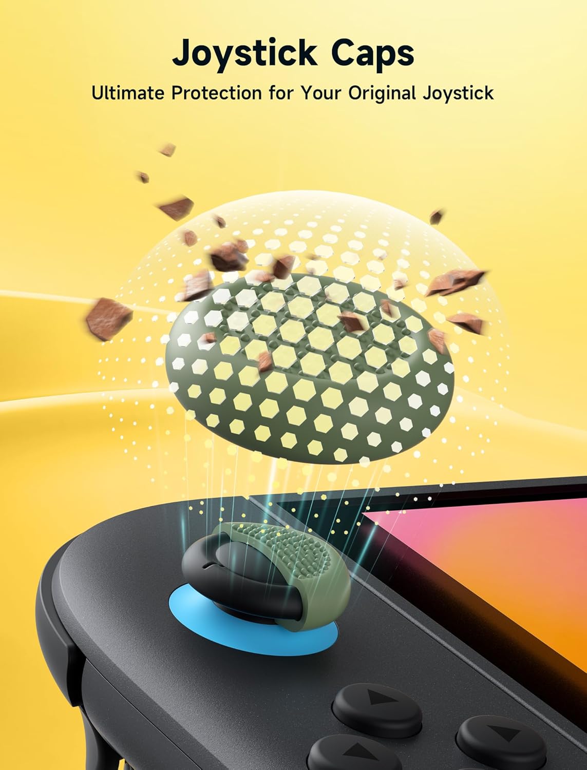 Thumbnail 4 de JSAUX grips de pouce antidérapants pour Nintendo Switch 2 (verts) – 3 paires de capuchons de joystick