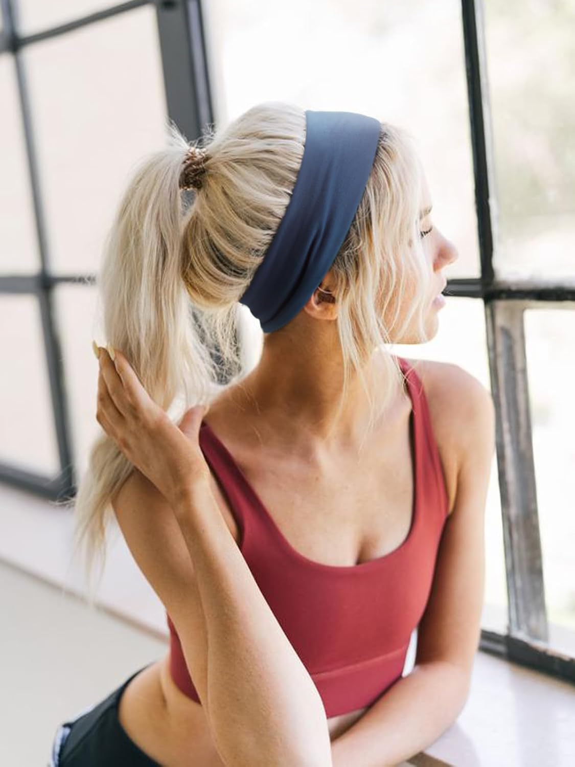 Thumbnail 2 de DRESHOW 6cm Wide Headband: Breathable, Non-Slip Sweat-Wicking Hair Band for Everyday and Sport