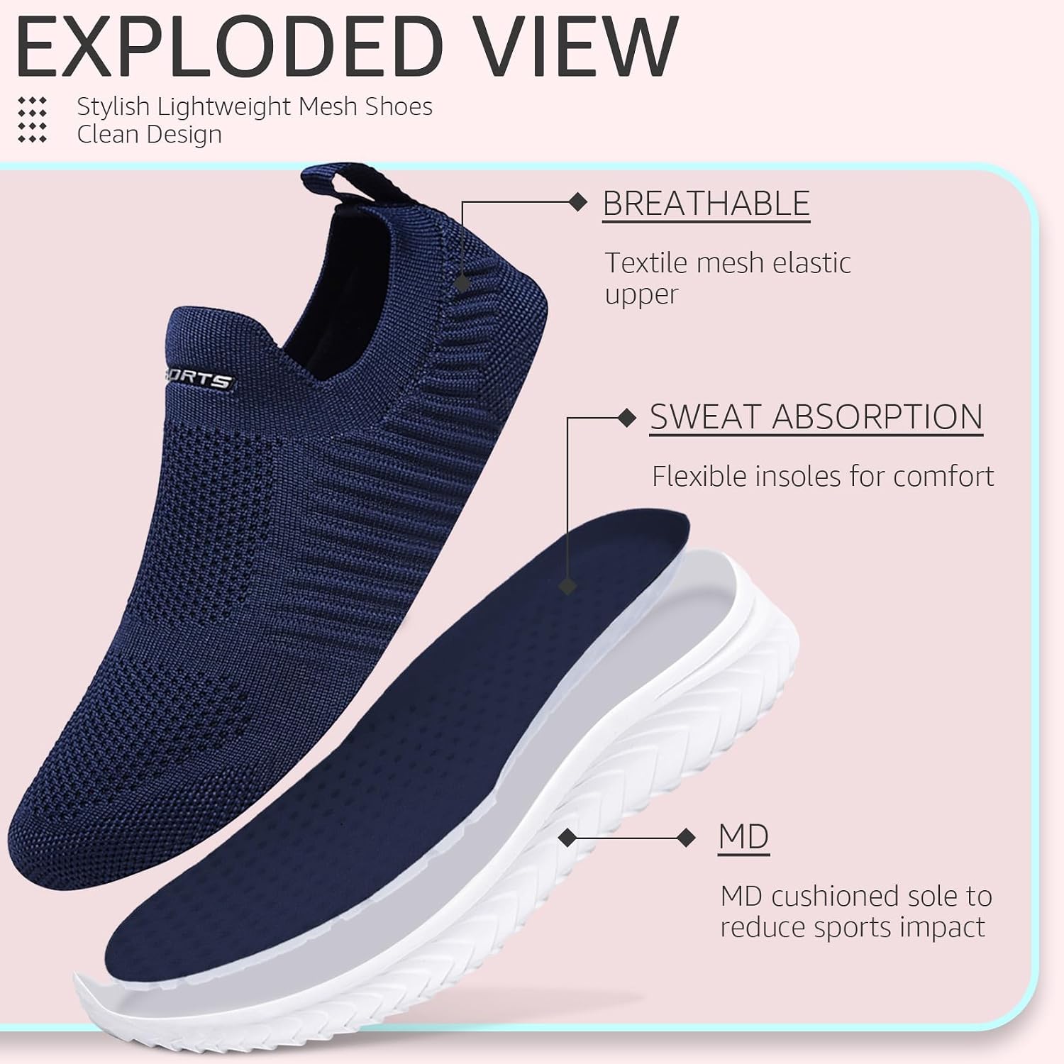 Detalle 2 de Littleplum Basket femme respirante slip-on