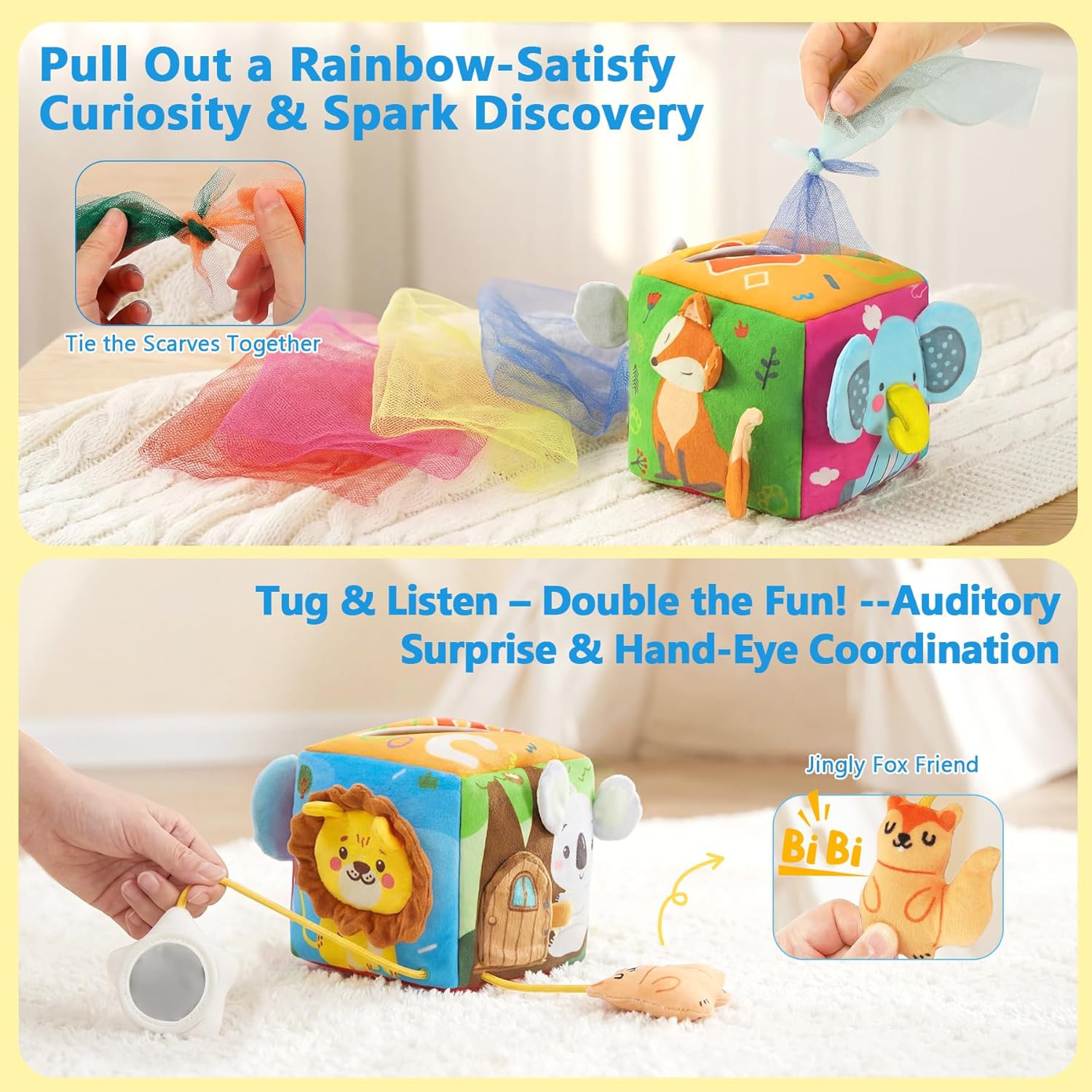 Thumbnail 2 de URMYWO Baby Tissue Box Toy (Montessori Sensory Toy Set for Ages 6–12 Months)