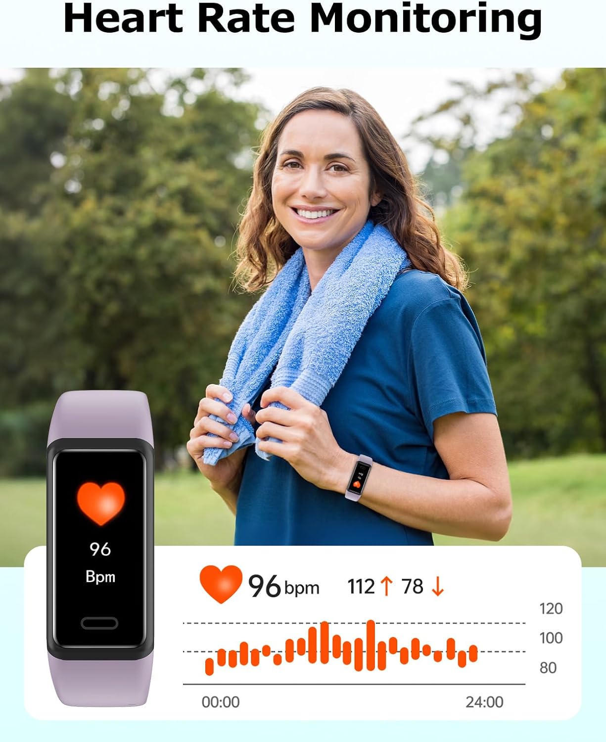 Detalle de Cloudpoem Fitness Watch with Heart Rate and Sleep Monitoring